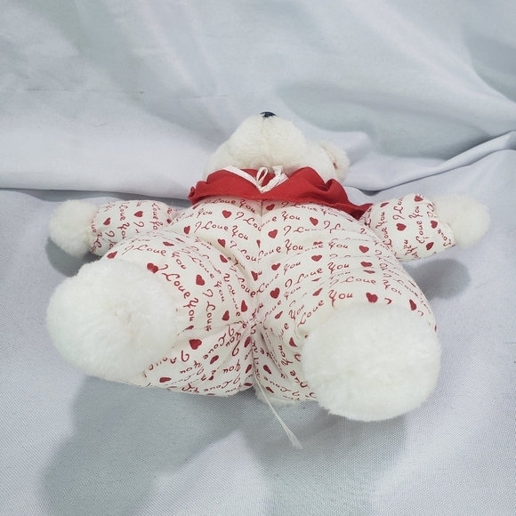Vintage I Love You White Red Teddy Bear Plush Stuffed Toy 7 Inch Star Shape - Picture 3 of 6